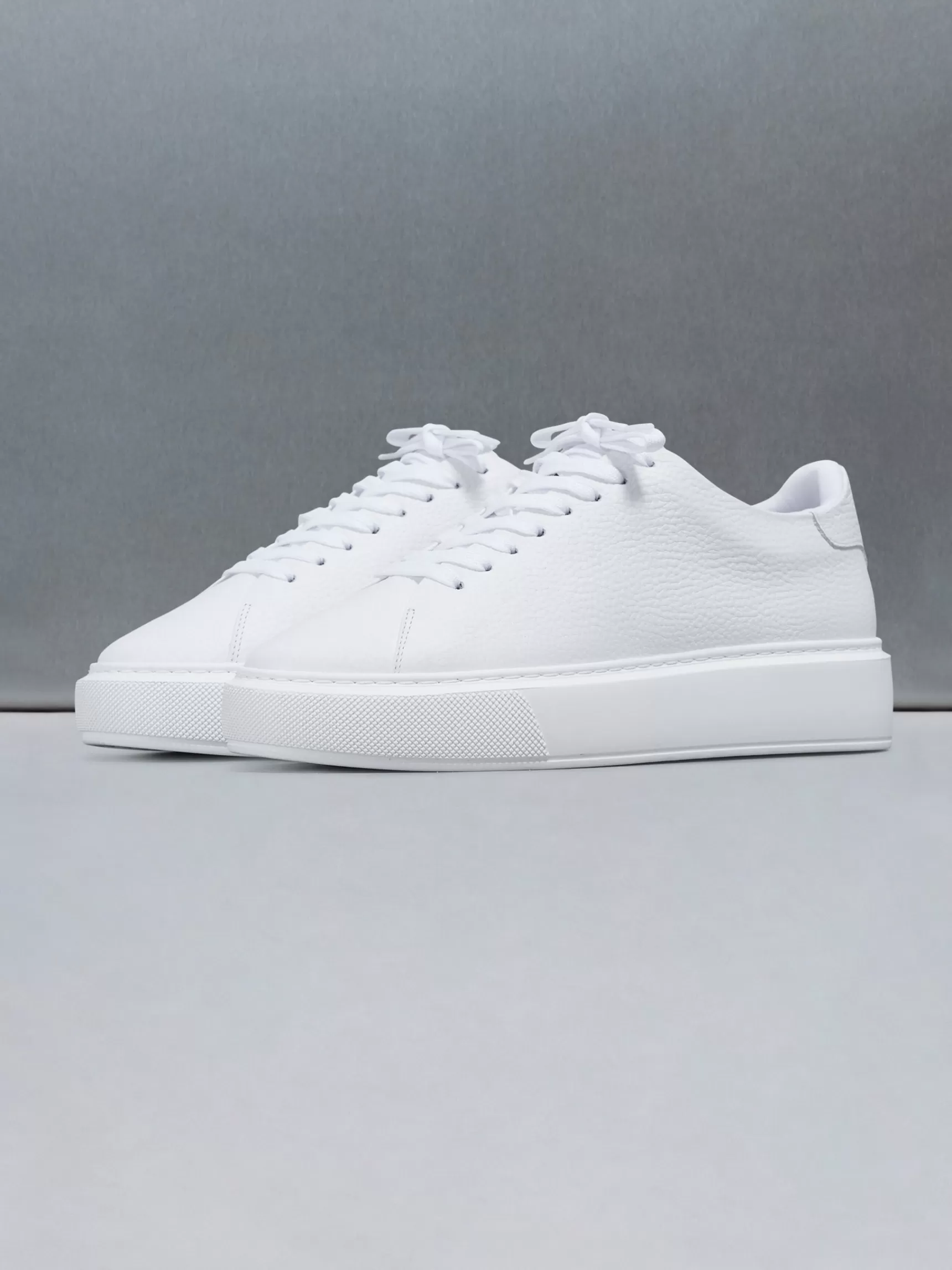 Flash Sale ARNE Basic Essential Leather Trainer - Triple White TripleWhite