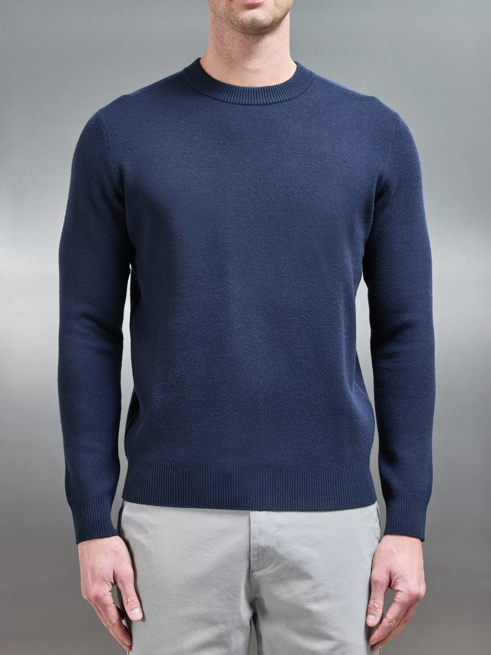 Best ARNE Chunky Knitted Sweatshirt - Navy