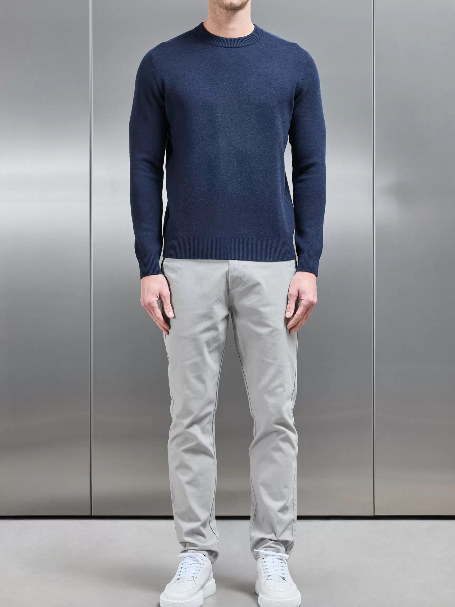 Best ARNE Chunky Knitted Sweatshirt - Navy