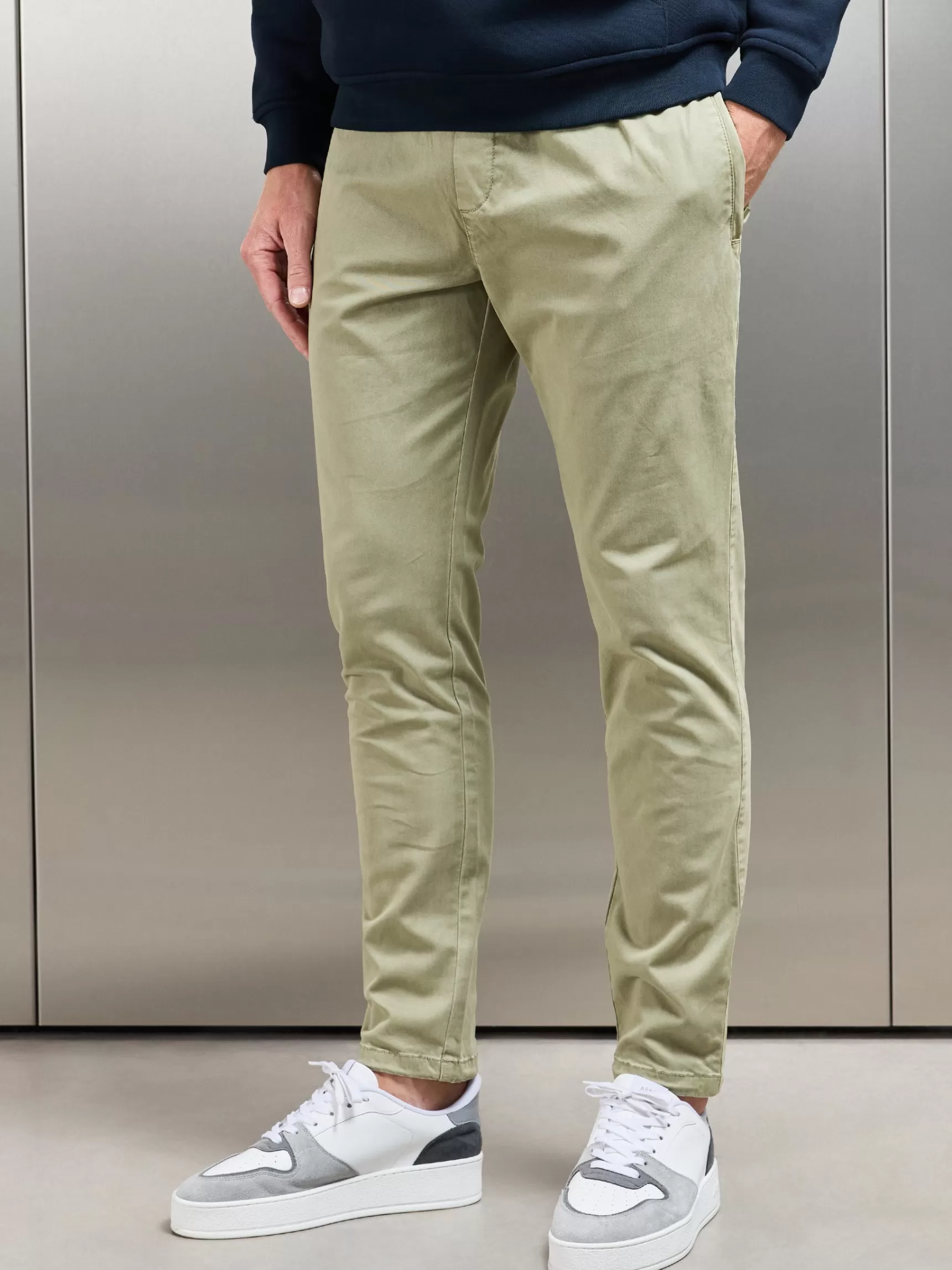 Best ARNE Garment Dye Cotton Trouser - Olive