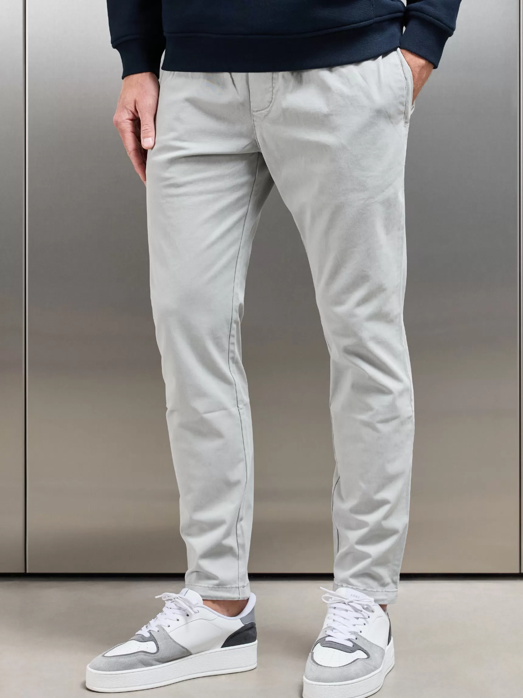 Best ARNE Garment Dye Cotton Trouser - Stone