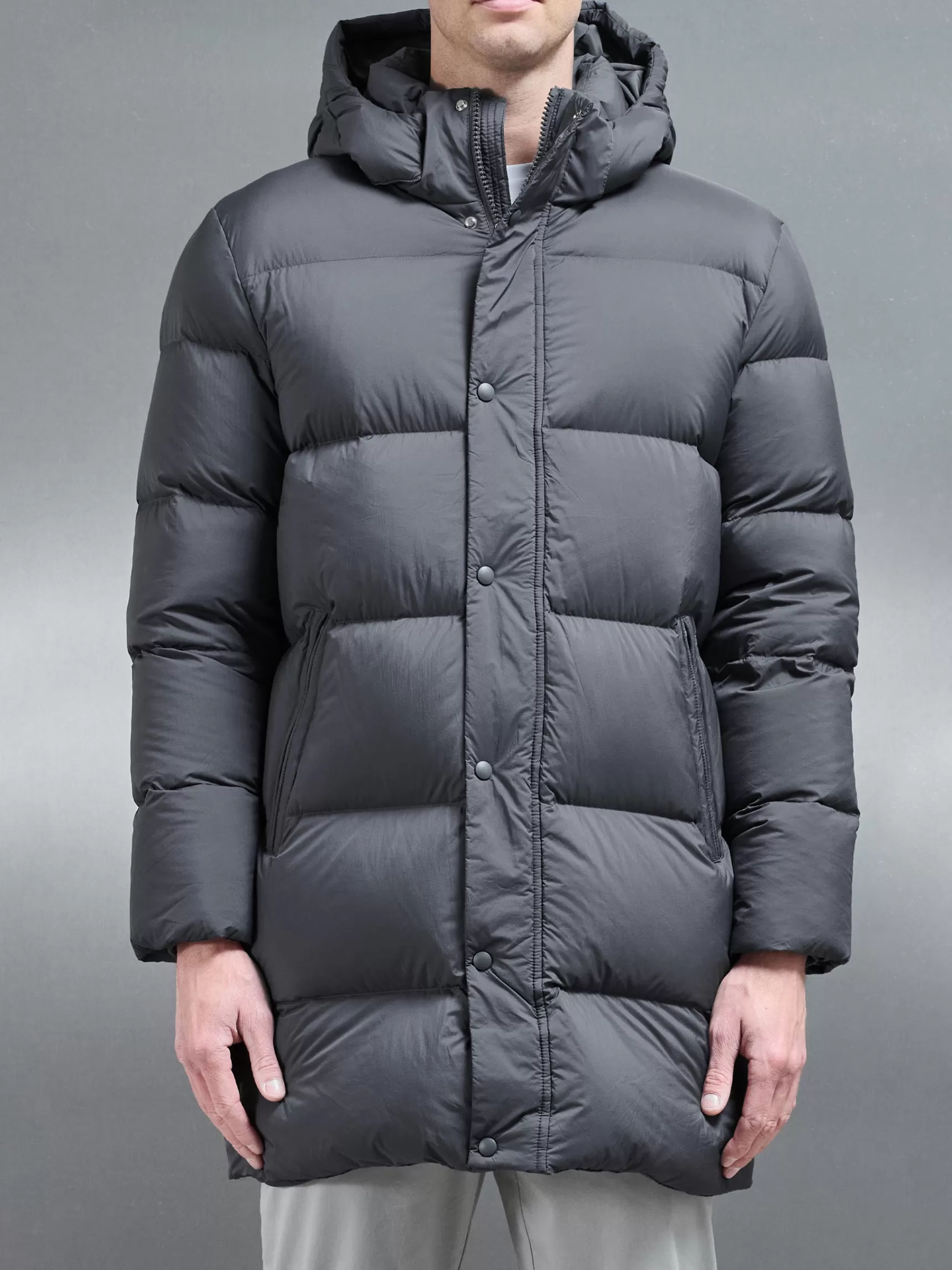 Best Sale ARNE Goose Down Mid Length Jacket - Grey