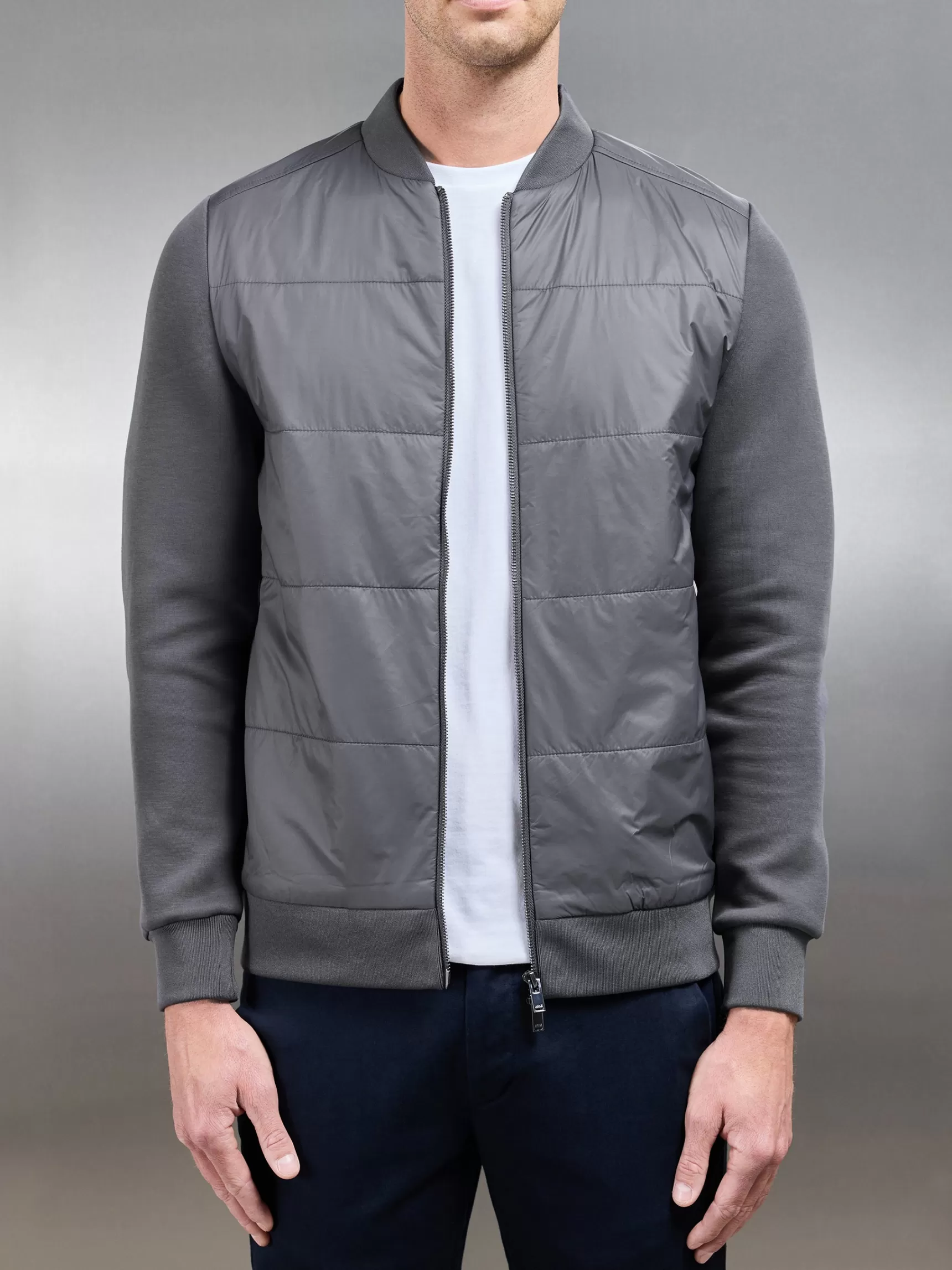 Fashion ARNE Hybrid Bomber Jacket - Grey