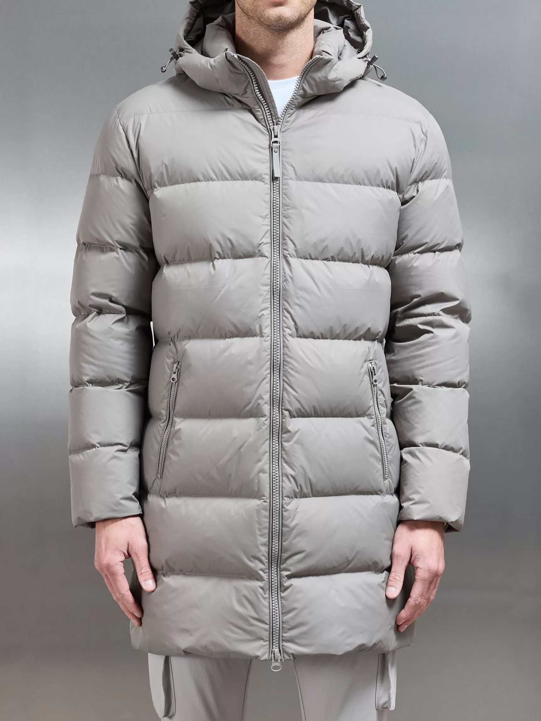 Outlet ARNE Mid Length Down Jacket - Taupe