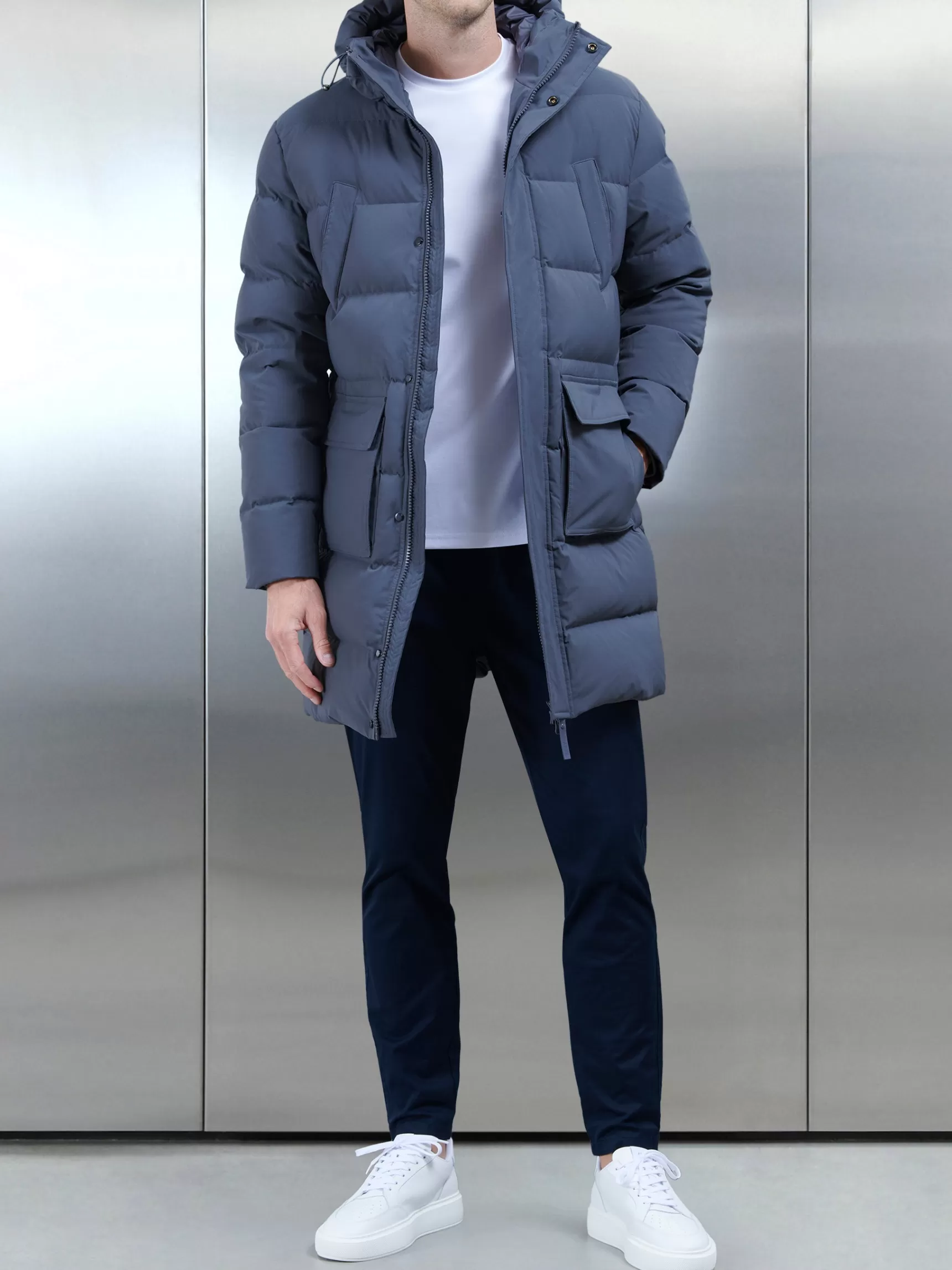 Hot ARNE Mid Length Parka - Charcoal