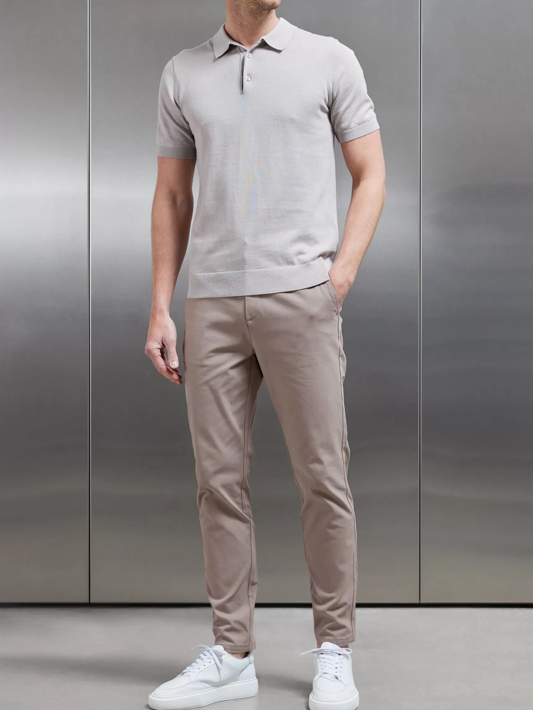 Outlet ARNE Mid Weight Tailored Chino Trouser - Taupe