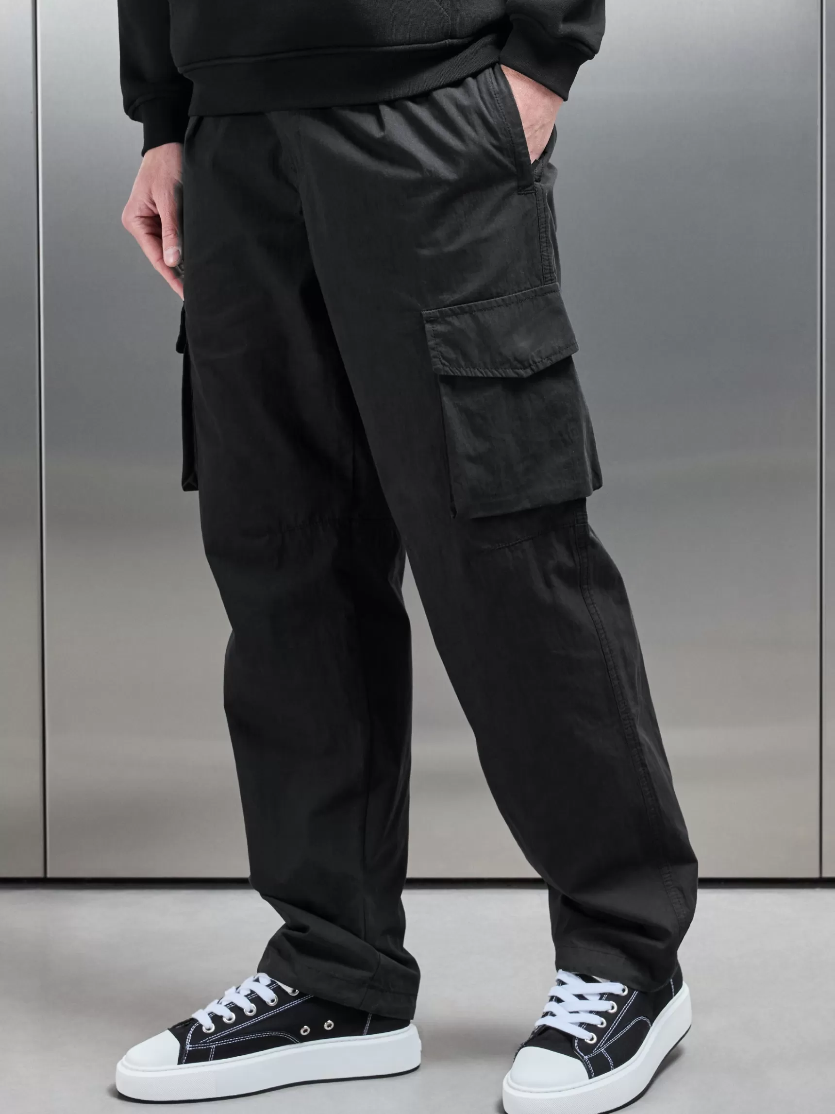 New ARNE Parachute Cargo Pant - Black