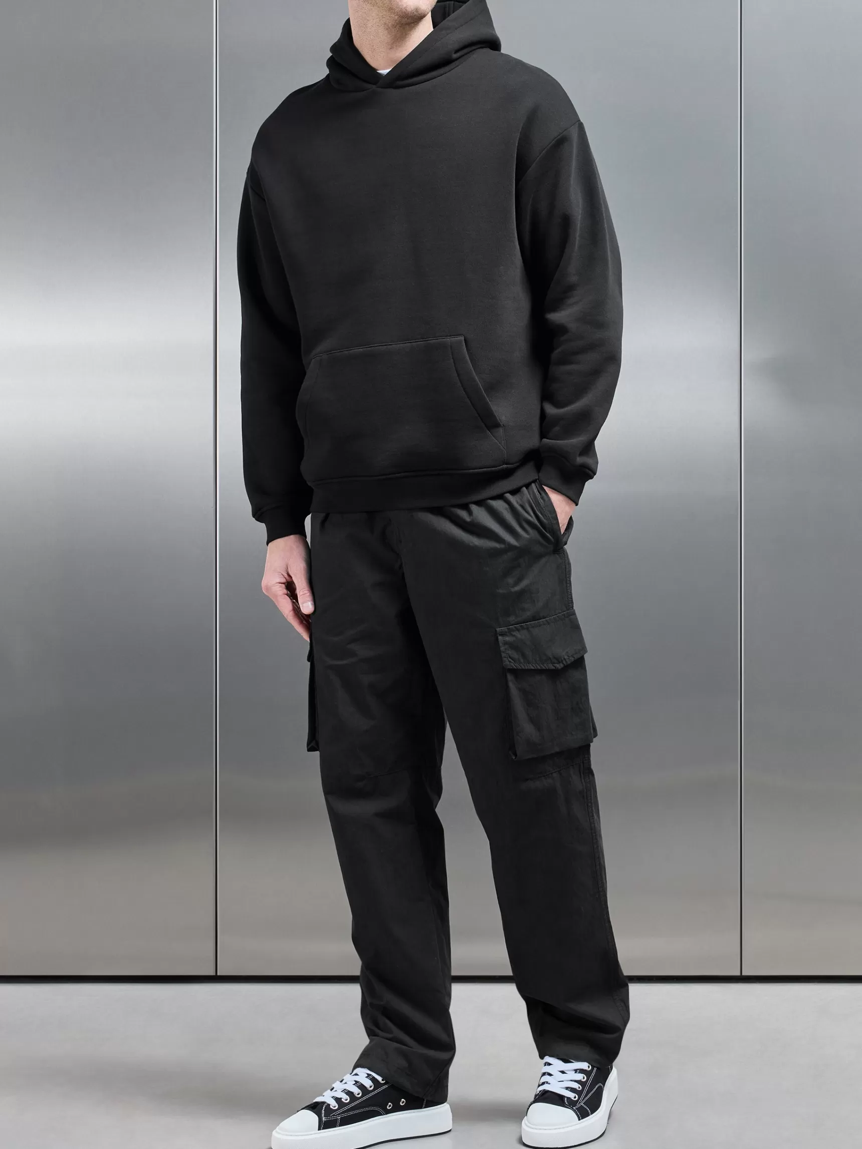 New ARNE Parachute Cargo Pant - Black