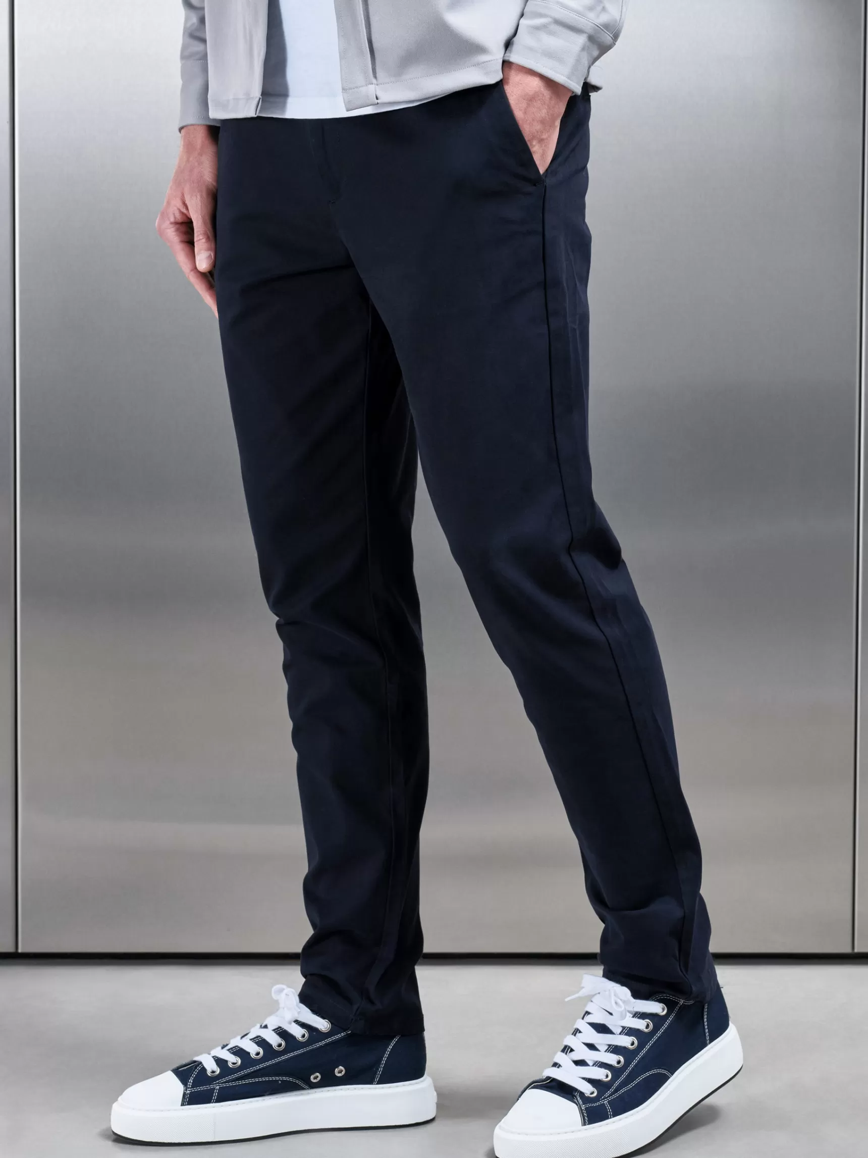 Clearance ARNE Regular Fit Chino Trouser - Navy