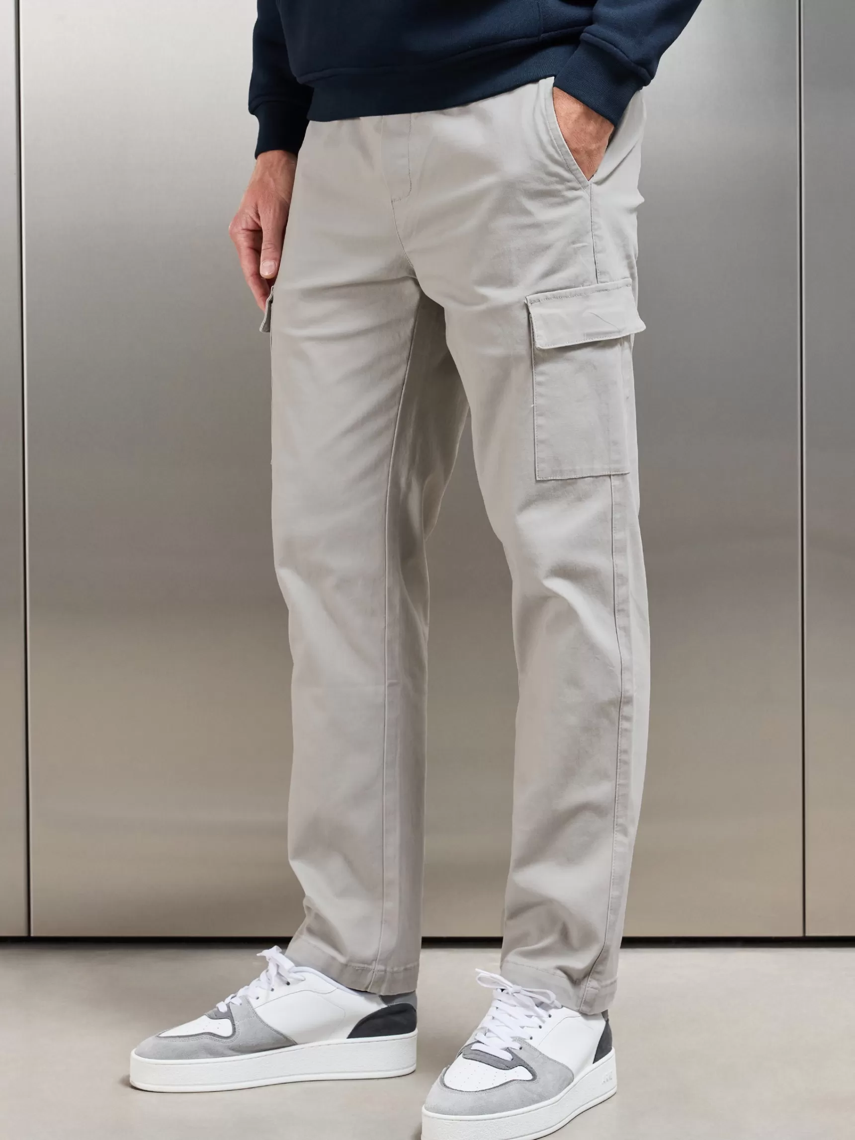 Shop ARNE Relaxed Fit Cotton Cargo Pant - Stone