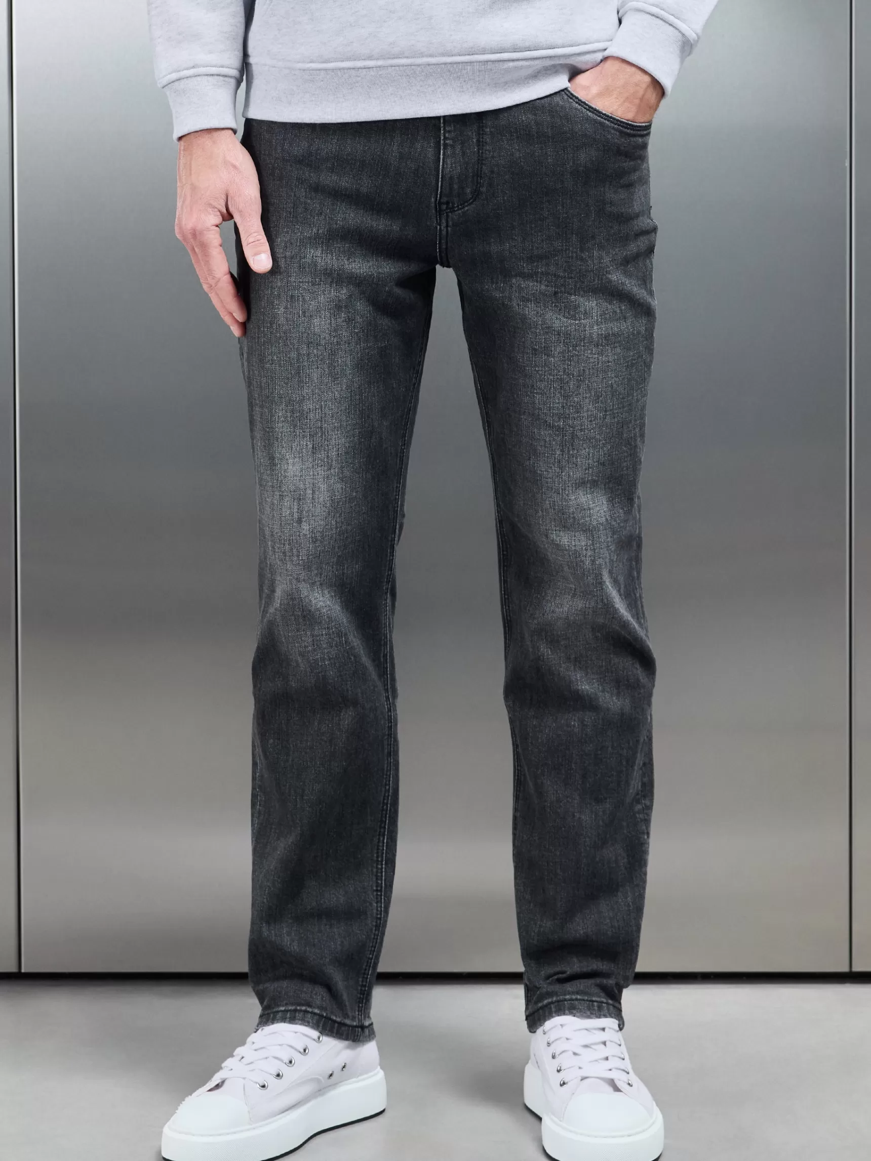 Outlet ARNE Relaxed Fit Denim Jeans - Grey Wash GreyWash