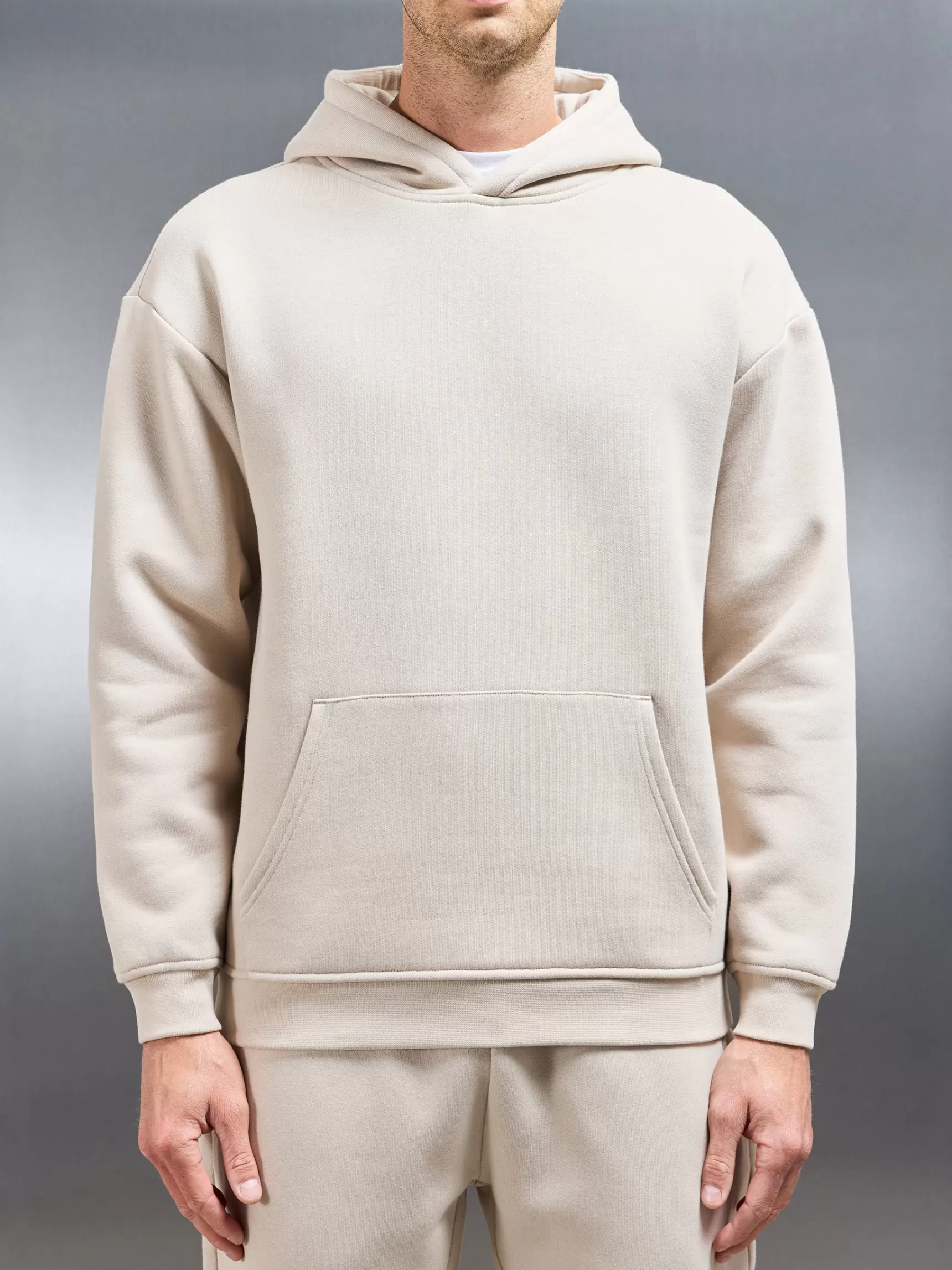 Best ARNE Relaxed Fit Hoodie - Beige