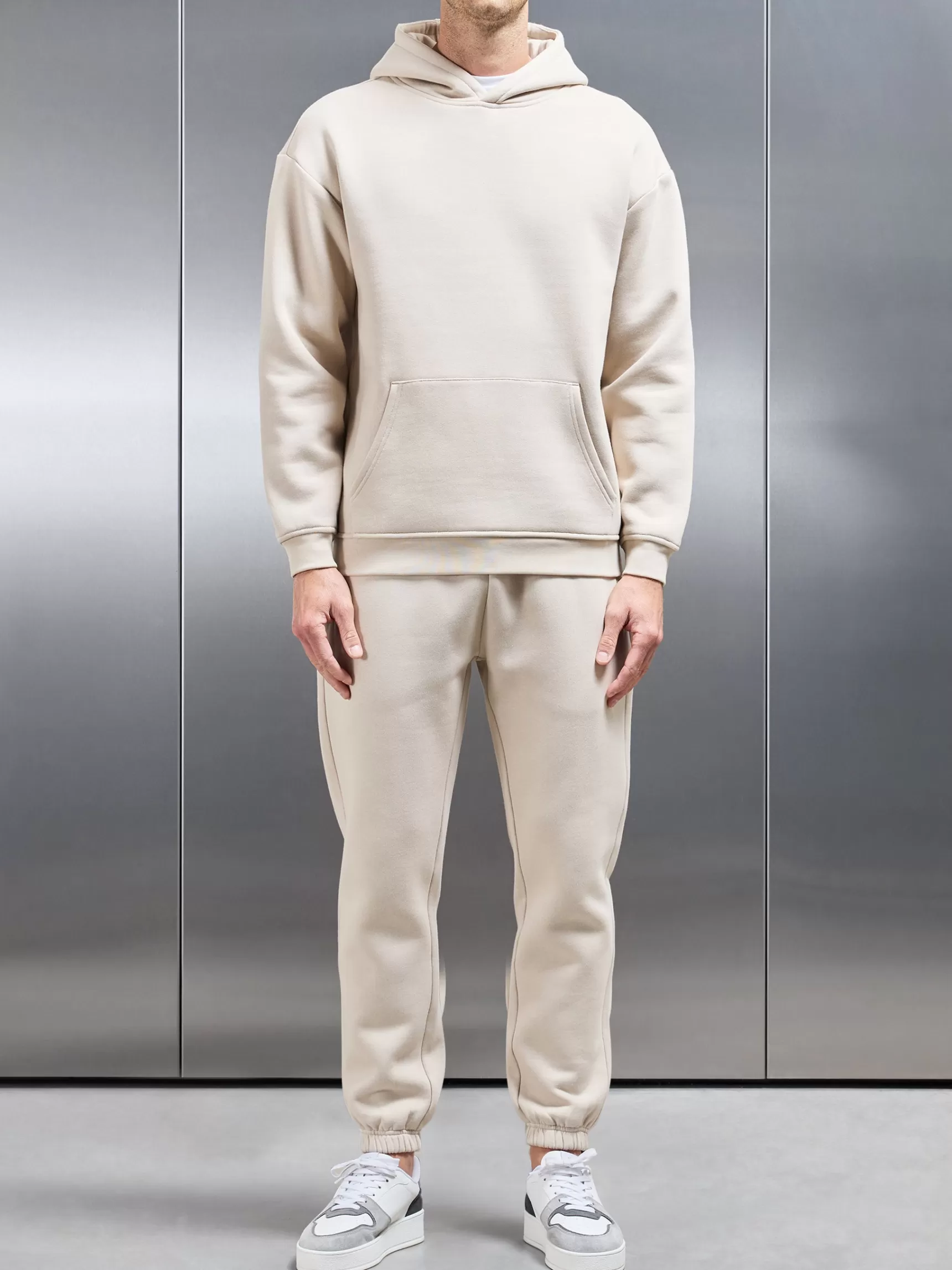 Best ARNE Relaxed Fit Hoodie - Beige