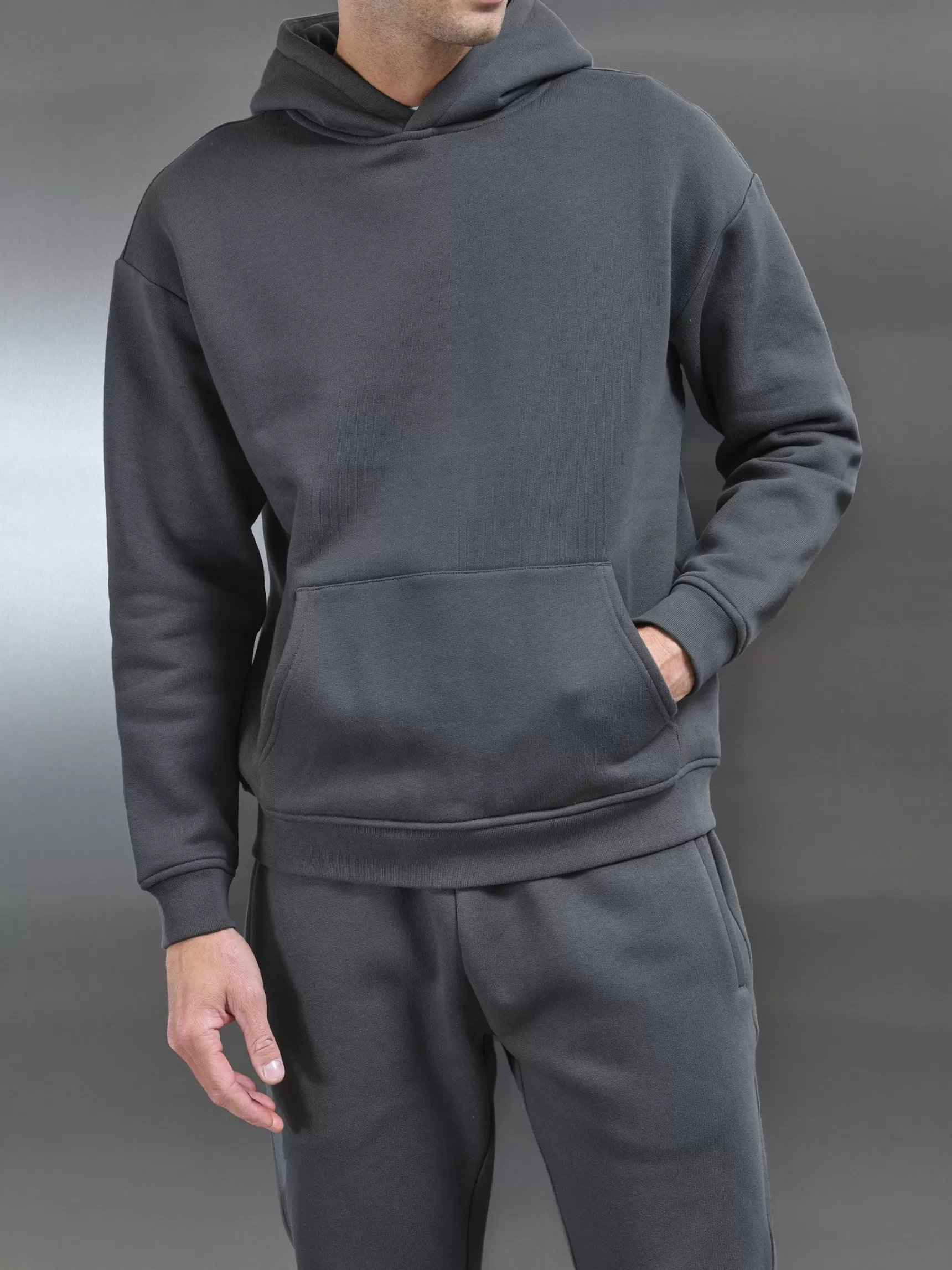 Best ARNE Relaxed Fit Hoodie - Grey