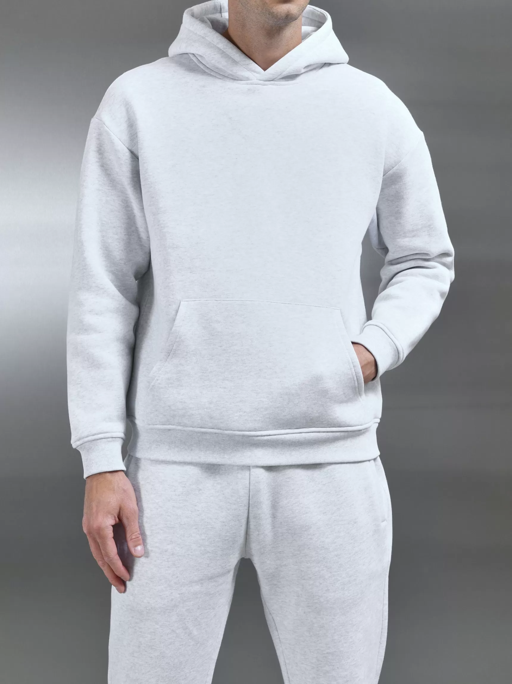 Fashion ARNE Relaxed Fit Hoodie - Marl Grey MarlGrey