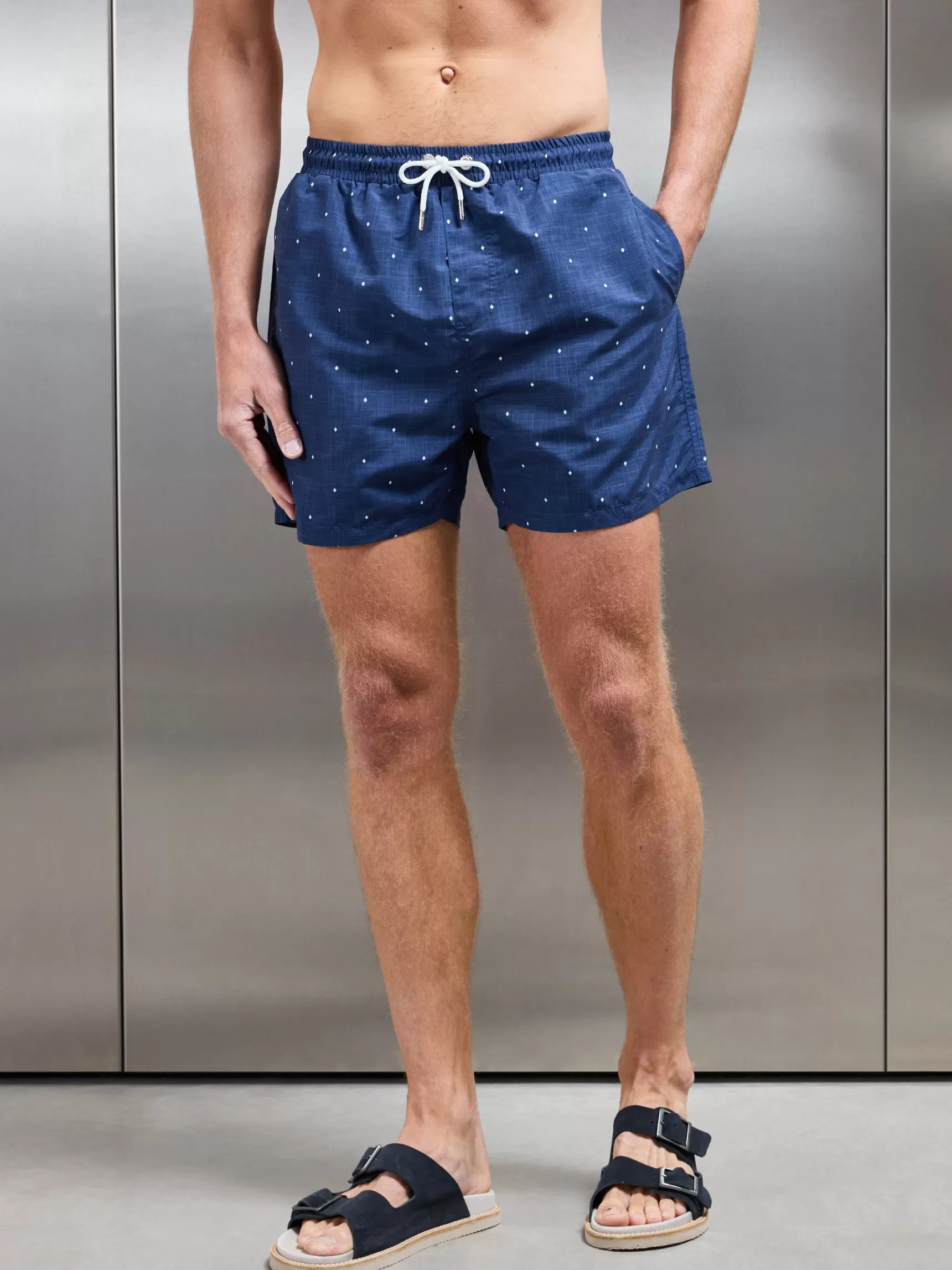 Discount ARNE Rivera Printed Swim Short - Navy