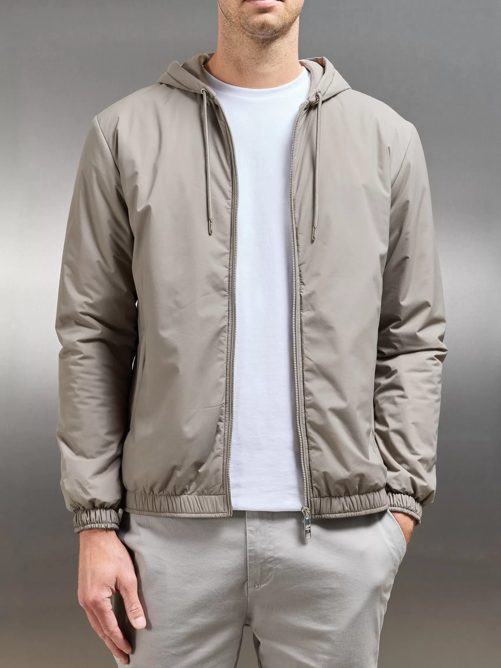 Cheap ARNE Shell Padded Windbreaker - Taupe