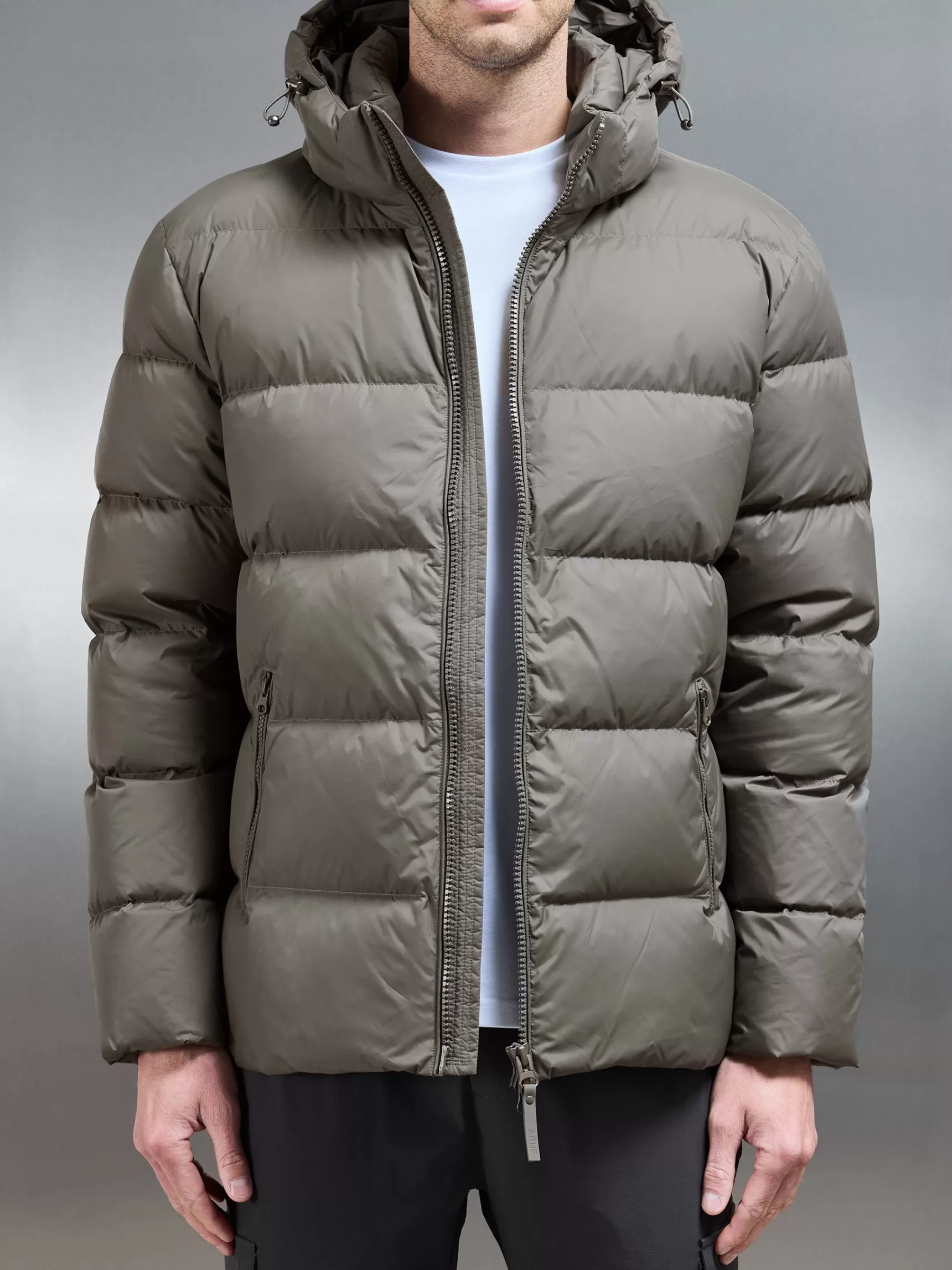 Cheap ARNE Short Down Jacket - Olive