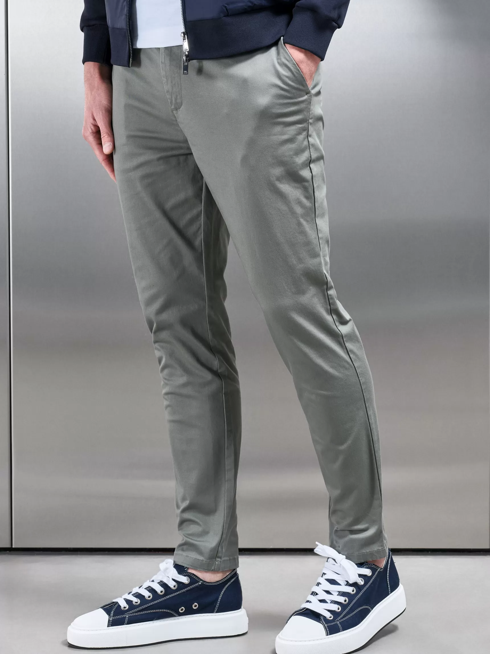 Outlet ARNE Slim Fit Chino Trouser - Olive