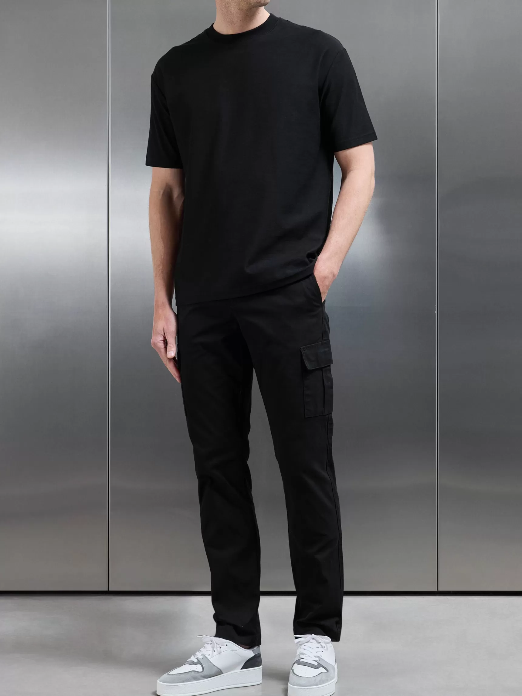 Outlet ARNE Smart Relaxed Cotton Cargo Pant - Black