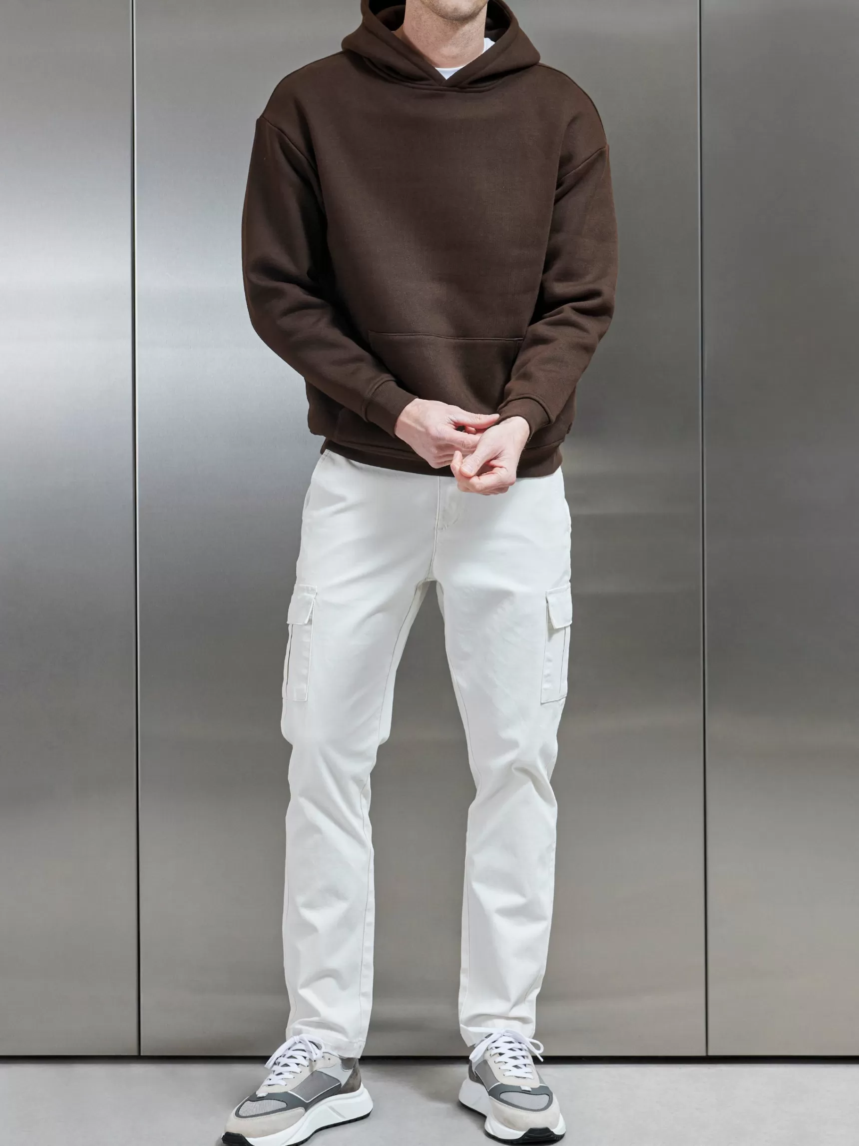 Shop ARNE Smart Relaxed Cotton Cargo Pant - Off White OffWhite