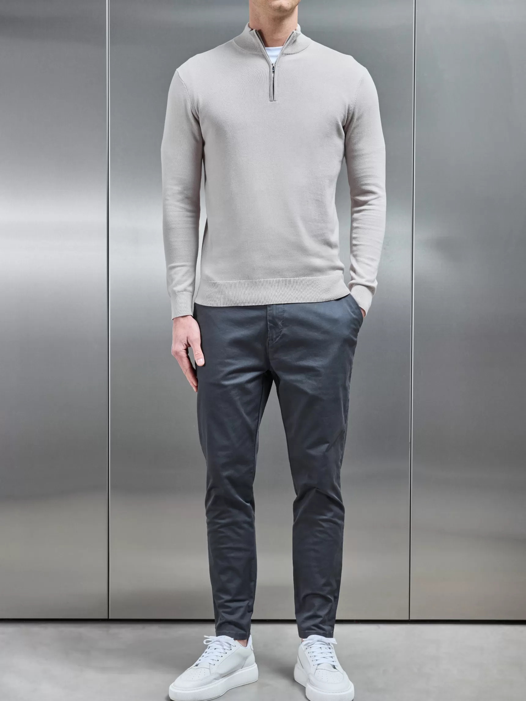 Shop ARNE Tailored Chino Trouser - Grey