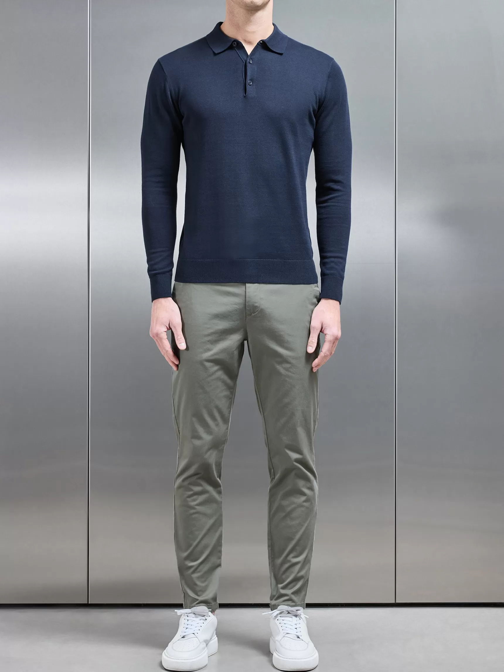 Outlet ARNE Tailored Chino Trouser - Olive