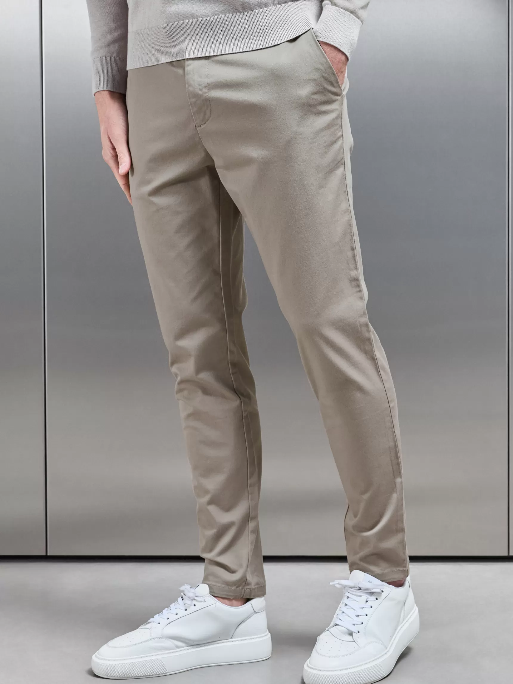 Sale ARNE Tailored Chino Trouser - Taupe