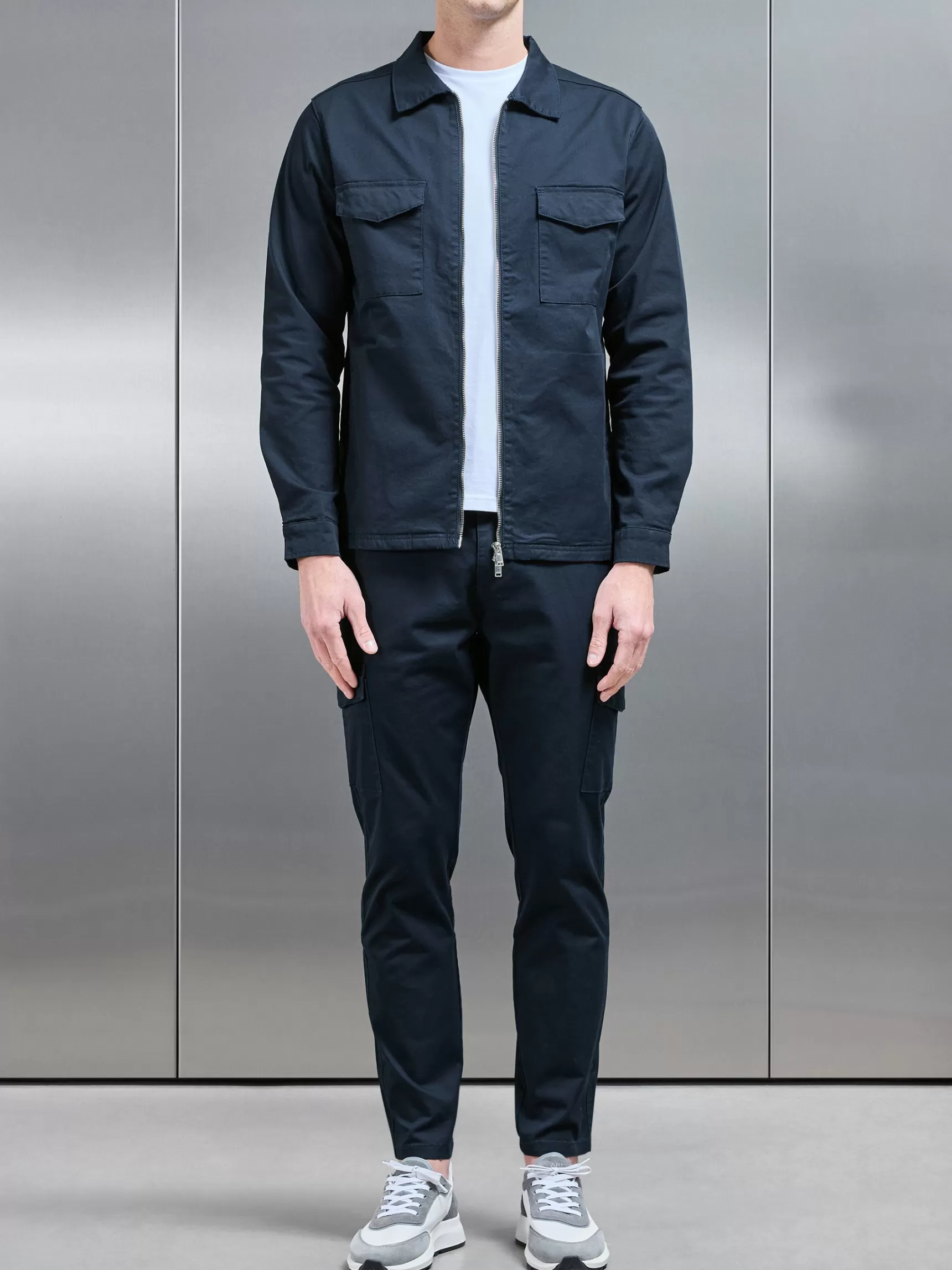 Sale ARNE Tailored Cotton Cargo Pant - Navy