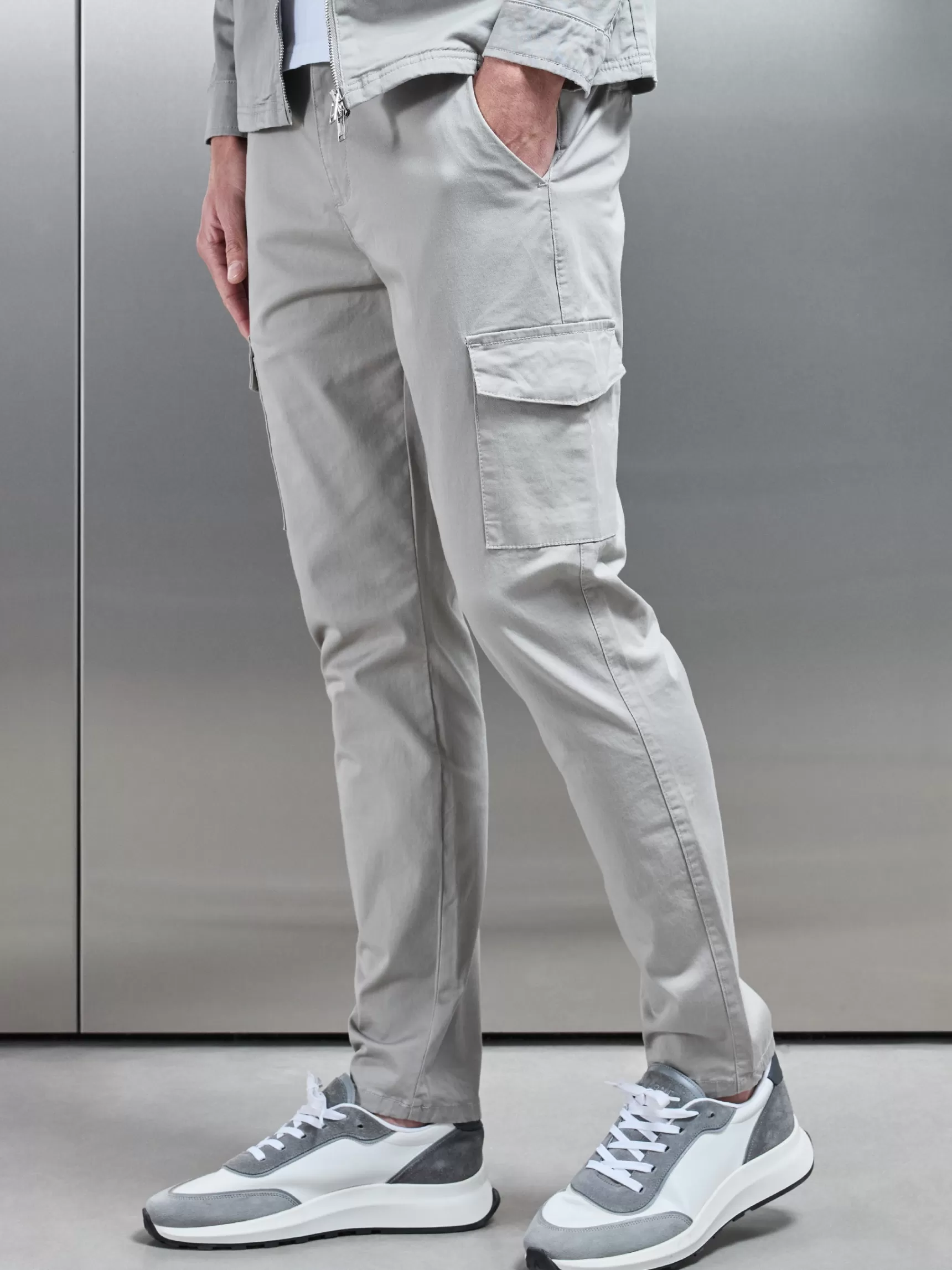 Sale ARNE Tailored Cotton Cargo Pant - Stone