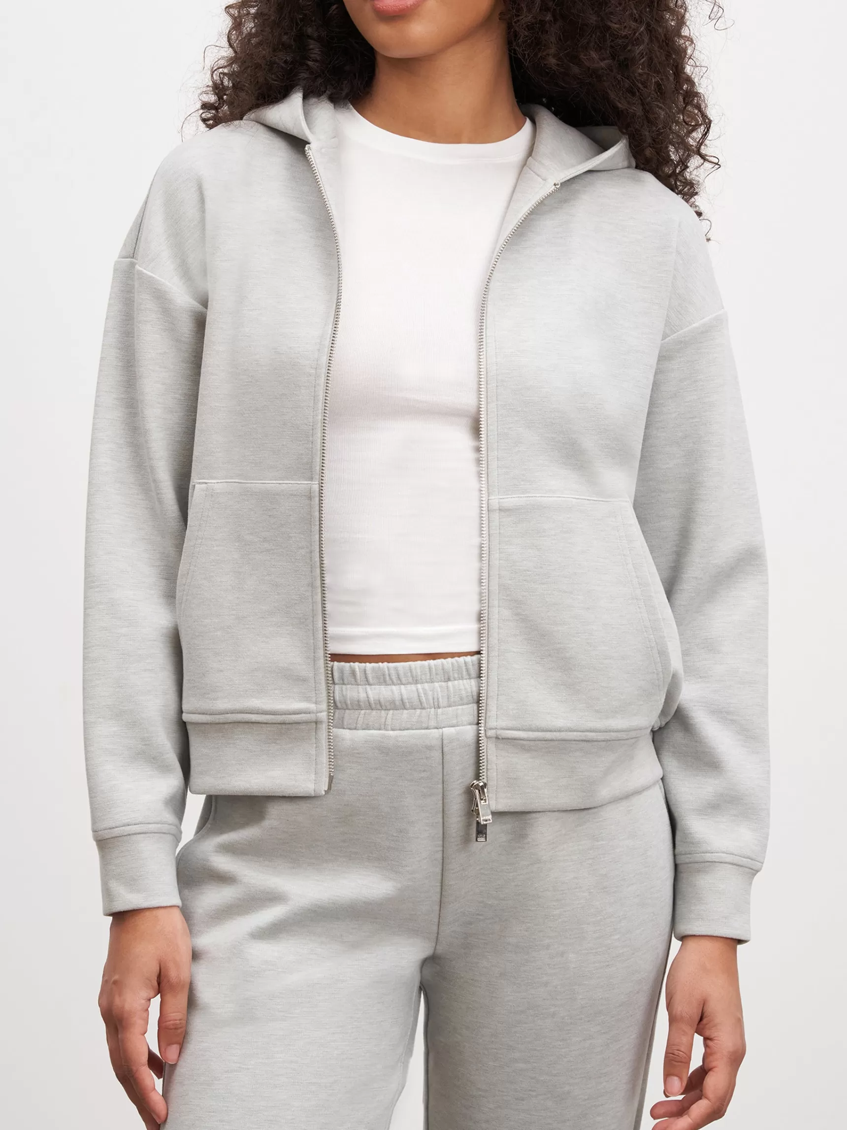 Best Sale ARNE Womens Knitted Relaxed Zip Hoodie - Marl Grey MarlGrey