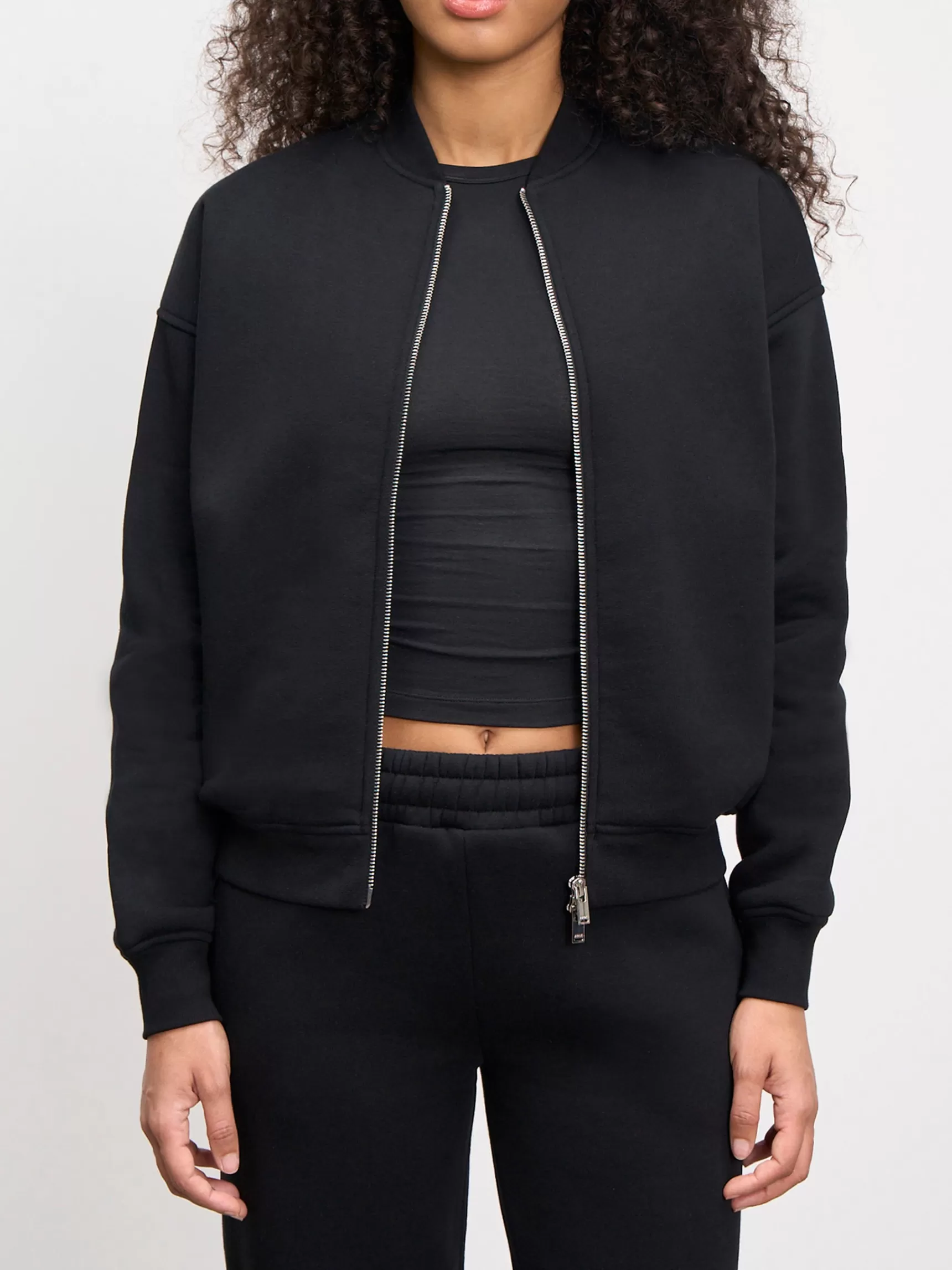 Clearance ARNE Womens Neoprene Bomber Jacket - Black