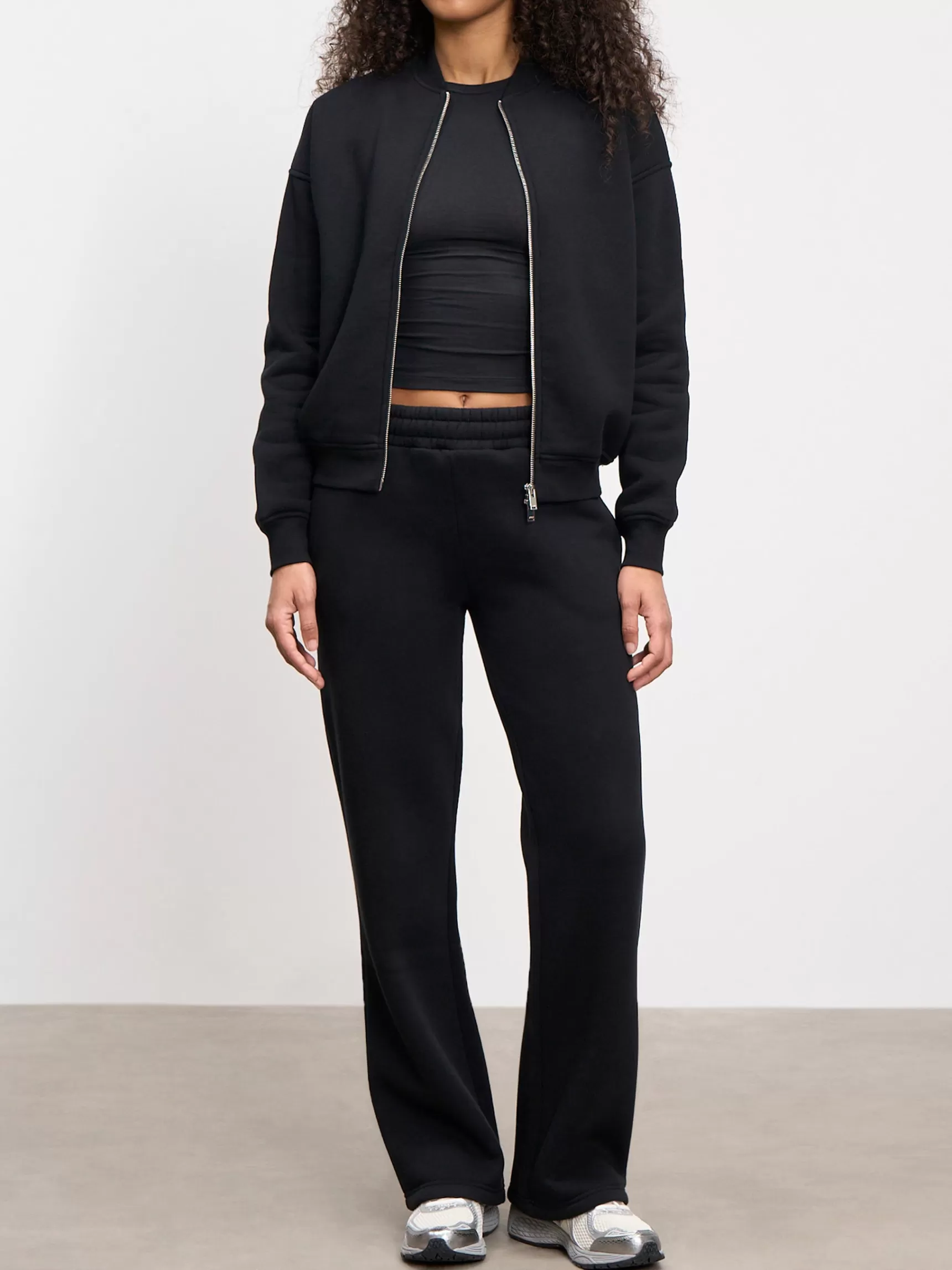 Clearance ARNE Womens Neoprene Bomber Jacket - Black