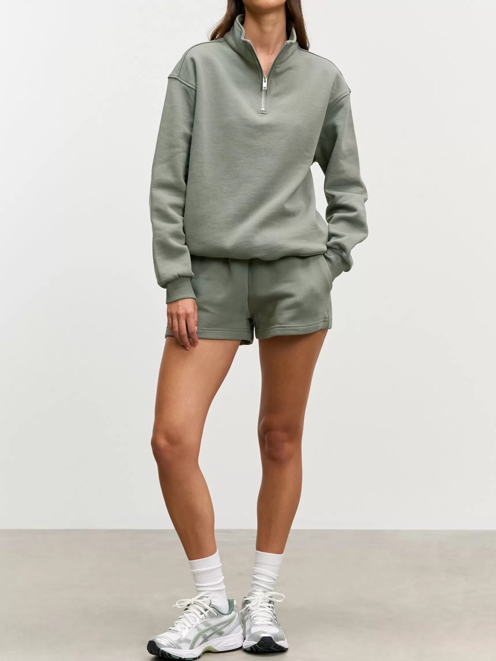 Flash Sale ARNE Womens Relaxed Jersey Funnel Neck - Sage